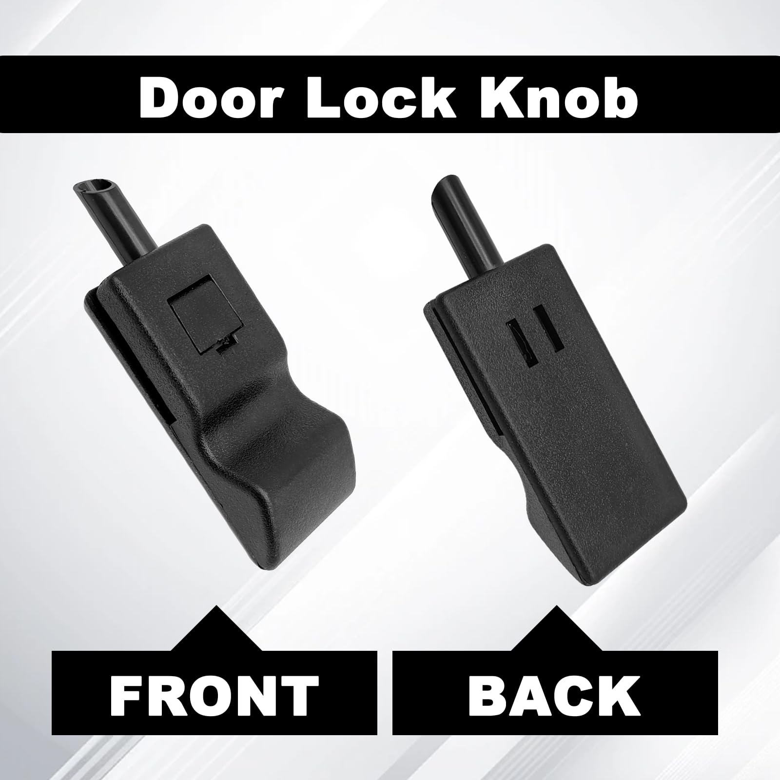 CULMKARI 4pcs Ebony Black Door Lock Knobs Front/Rear Fits For Chevy Tahoe GMC Yukon 2007-2014 Driver Passenger 15844616
