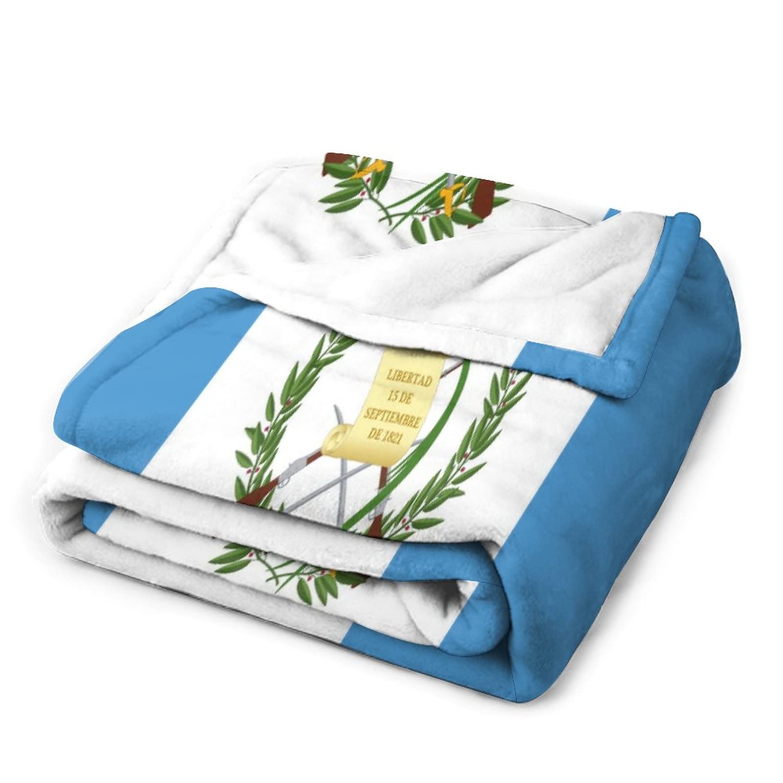 Koc z flagą Gwatemali, narzuta z flagą kraju, pluszowy super miękki ciepły flanelowy koc na kanapę łóżko sofa pokrowiec krzesło - świetny prezent dla przyjaciela mężczyzn kobiet 178 cm x 203 cm