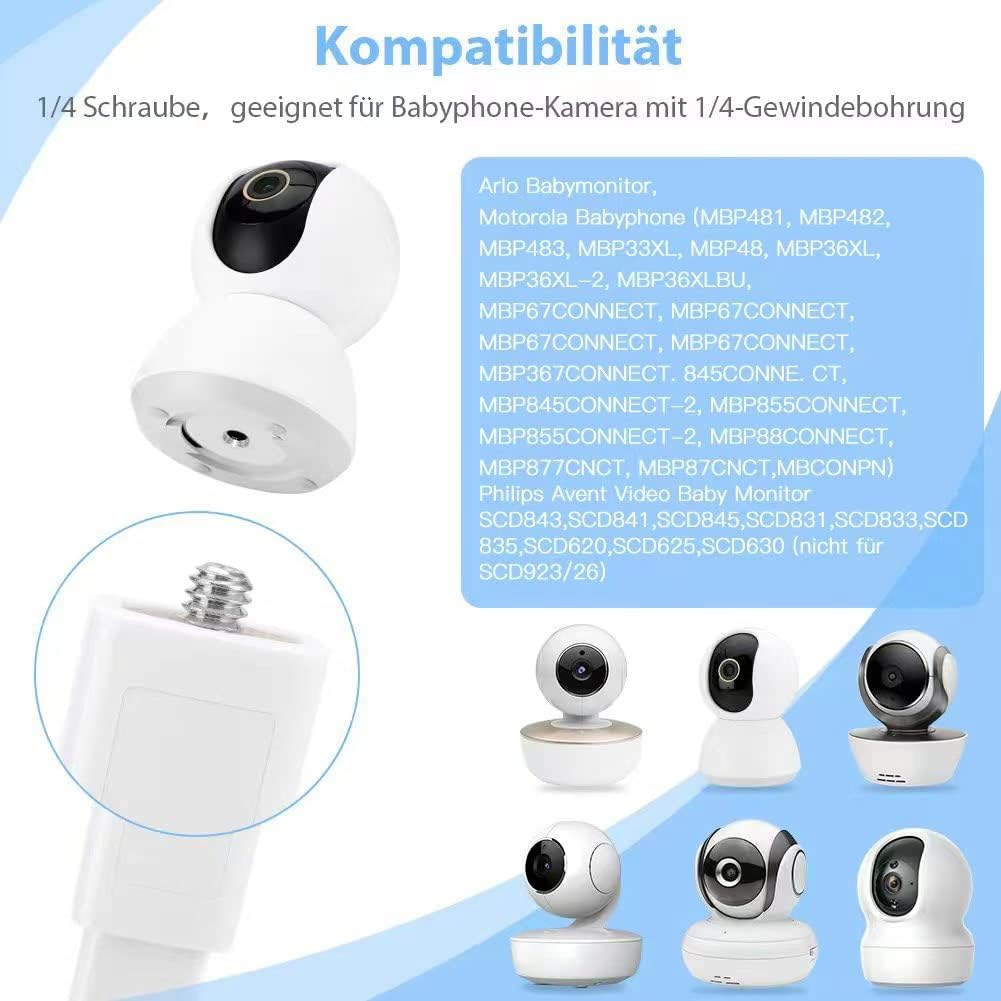 Baby-Monitor-Halterung kompatibel mit TP-Link Tapo Pan/Tilt C200/C210/C211/C212/C220/C225 Kamera Halterung für Flexible Sicherheitskamera