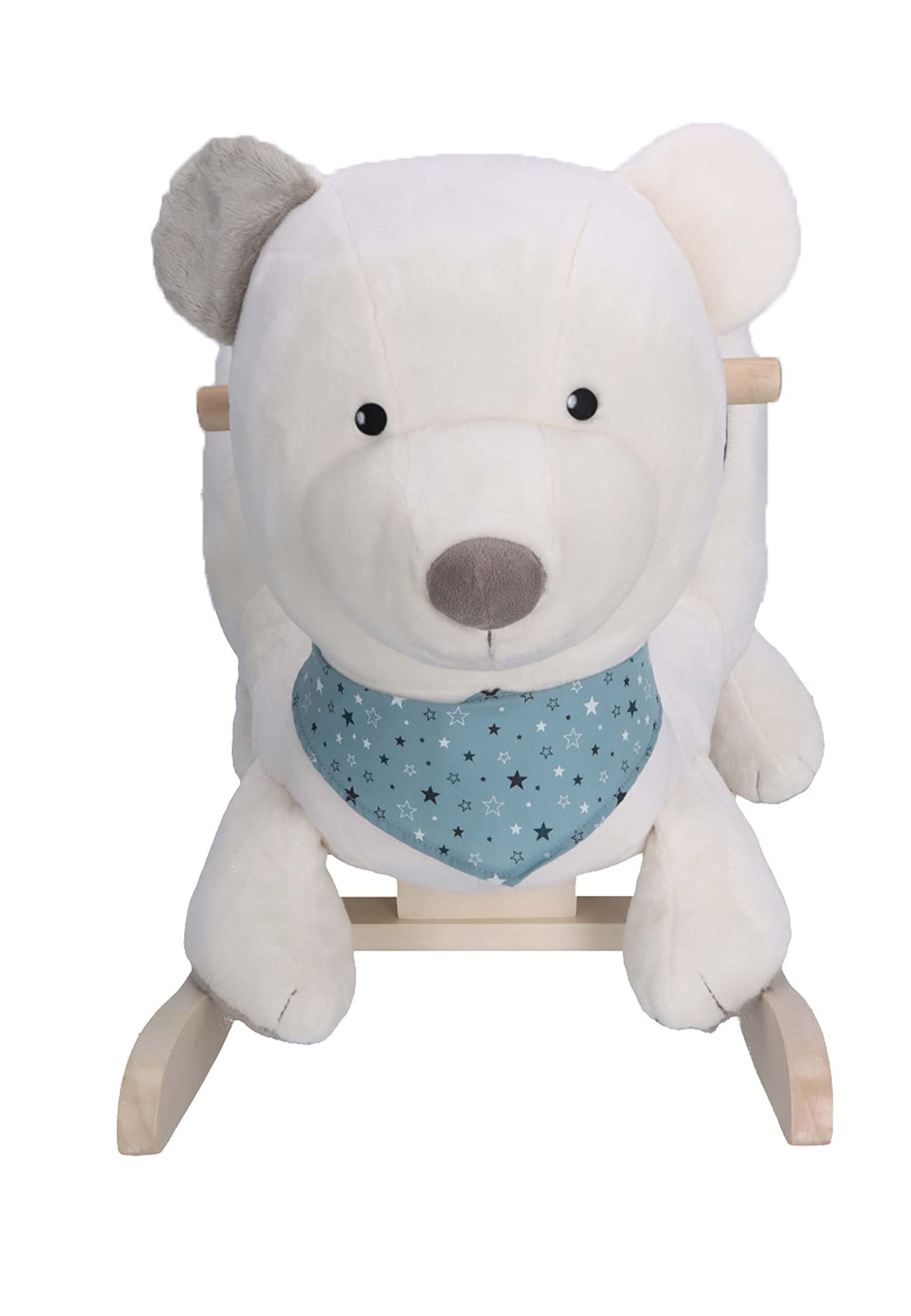 Sterntaler Bebé Unisex Mecedora Bebé Mecedora de Felpa Oso Polar, Elia, Mecedora Bebé, Bebé, Caballo Mecedora - Crudo