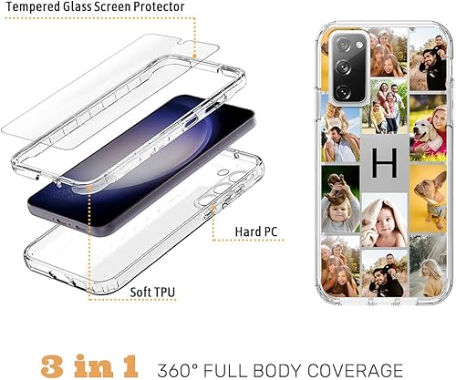 Vista 239 de Funda transparente 3 en 1 diseñada para teléfono Galaxy S21, Plus/Ultra/FE 5G Samsung, capas protectoras híbridas [protector de pantalla] Borrar 05