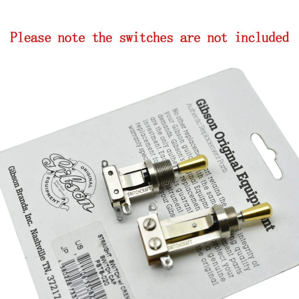 Dopro 5pcs USA Threaded SAE 8-32 Metal Guitar 3 Way Toggle Switch Tip Switch Knob Switch Cap for USA Les Paul/Switchcraft Switch Gold - Image 4