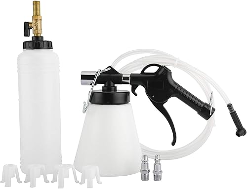 KUNTEC Herramienta de purga de líquido de frenos neumática de 90 a 120 PSI con 4 adaptadores de cilindro maestro