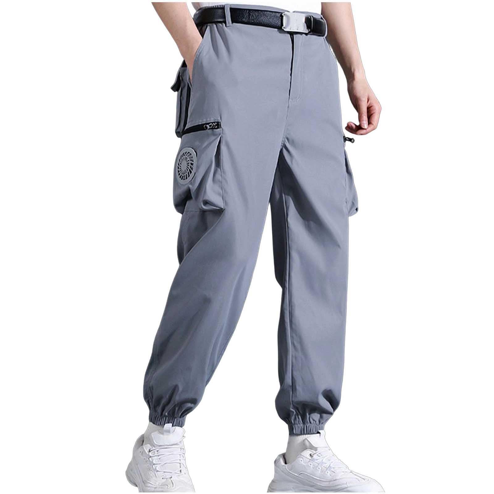 Generisch Cargohose Herren Chino Hose Jogginghose Arbeitshose Casual Sweatpants Outdoorhose Sport Trainingshose Sommerhose elastischem Bund Freizeithose Einfarbig Atmungsaktive Sporthose mit Taschen