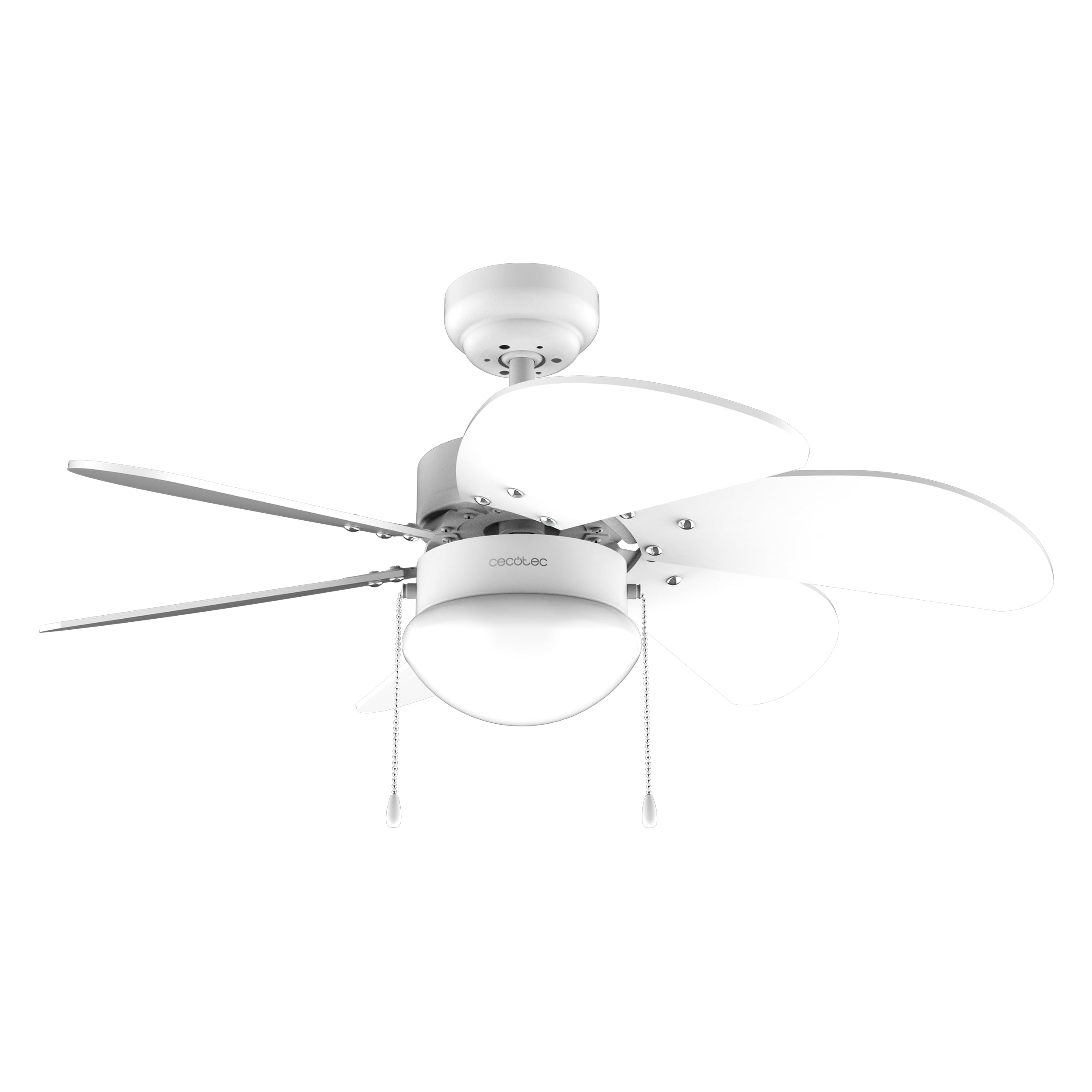 Cecotec Ventilador de Techo con Luz EnergySilence Aero 3600 Vision Full White. 50 W, Diámetro 36”, 3 Velocidades, 6 Aspas Reversibles, Modo winter-summer, Uso Sencillo, Interruptor en Cadena