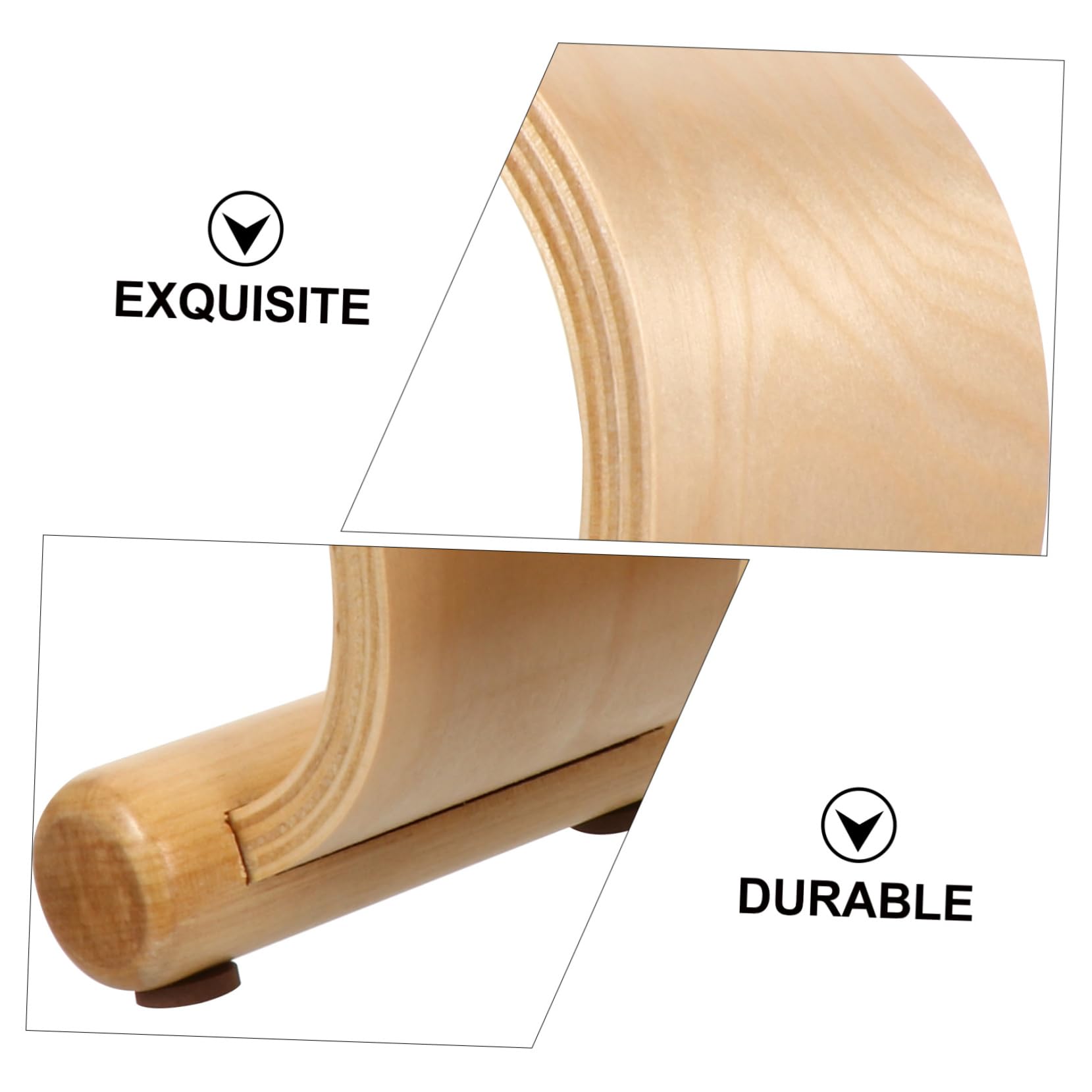 HOMSFOU Supporto per Cuffie in Legno di Espositore per Cuffie da Tavolo Compatibile la Maggior Parte Over-ear Design U Anti-foratura Organizza lo Spazio Sul Tavolo
