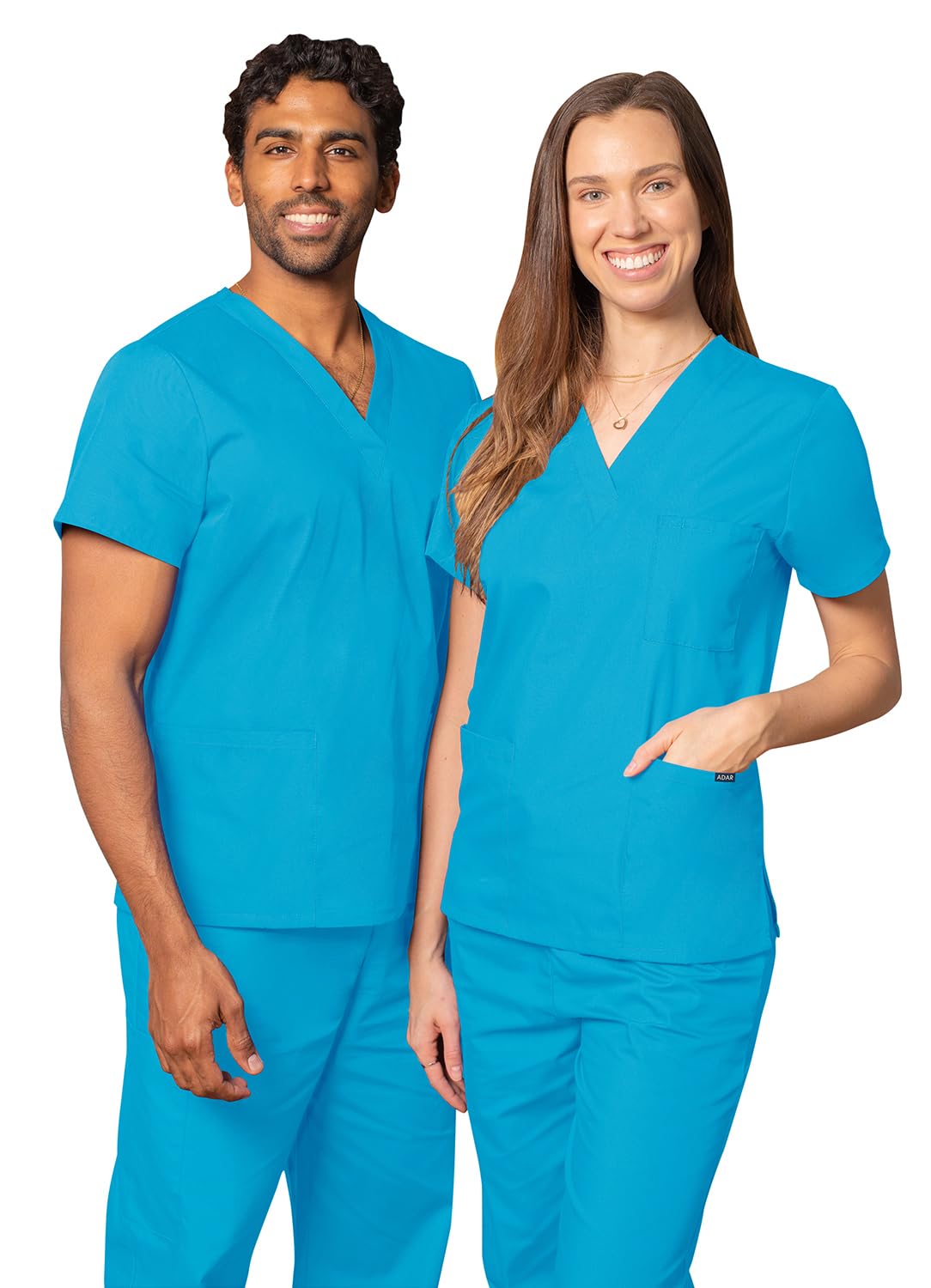 Adar Uniforms Womens 601TRQS Medical Scrubs Shirt, turkusowy (turkusowy), Small-US