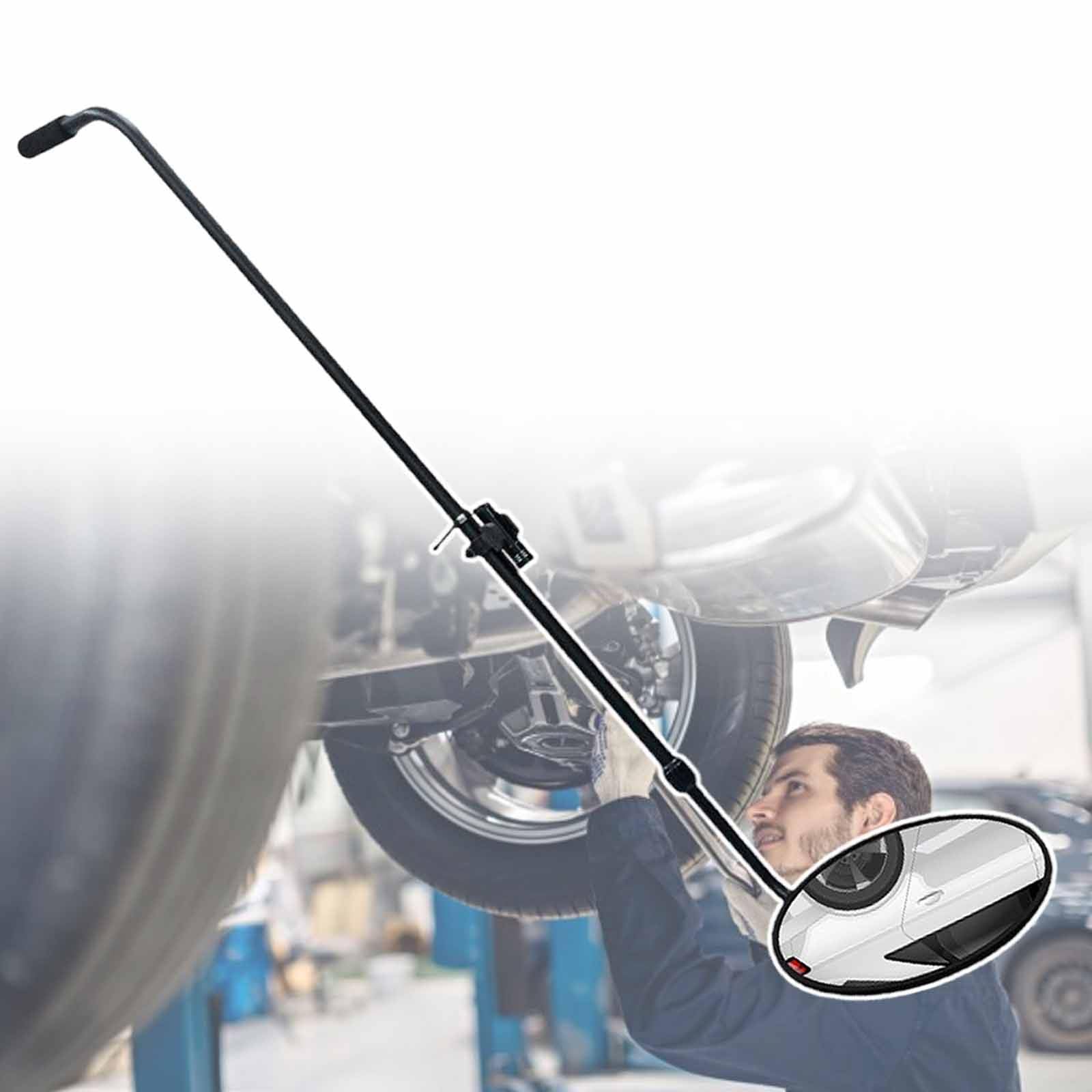 YNIYUJKL Led Vehicle Inspection Mirror,2X Automotive Roof Search Round Mirror,Vehicle Search Mirror,For Over Shelves And Corners,A,B