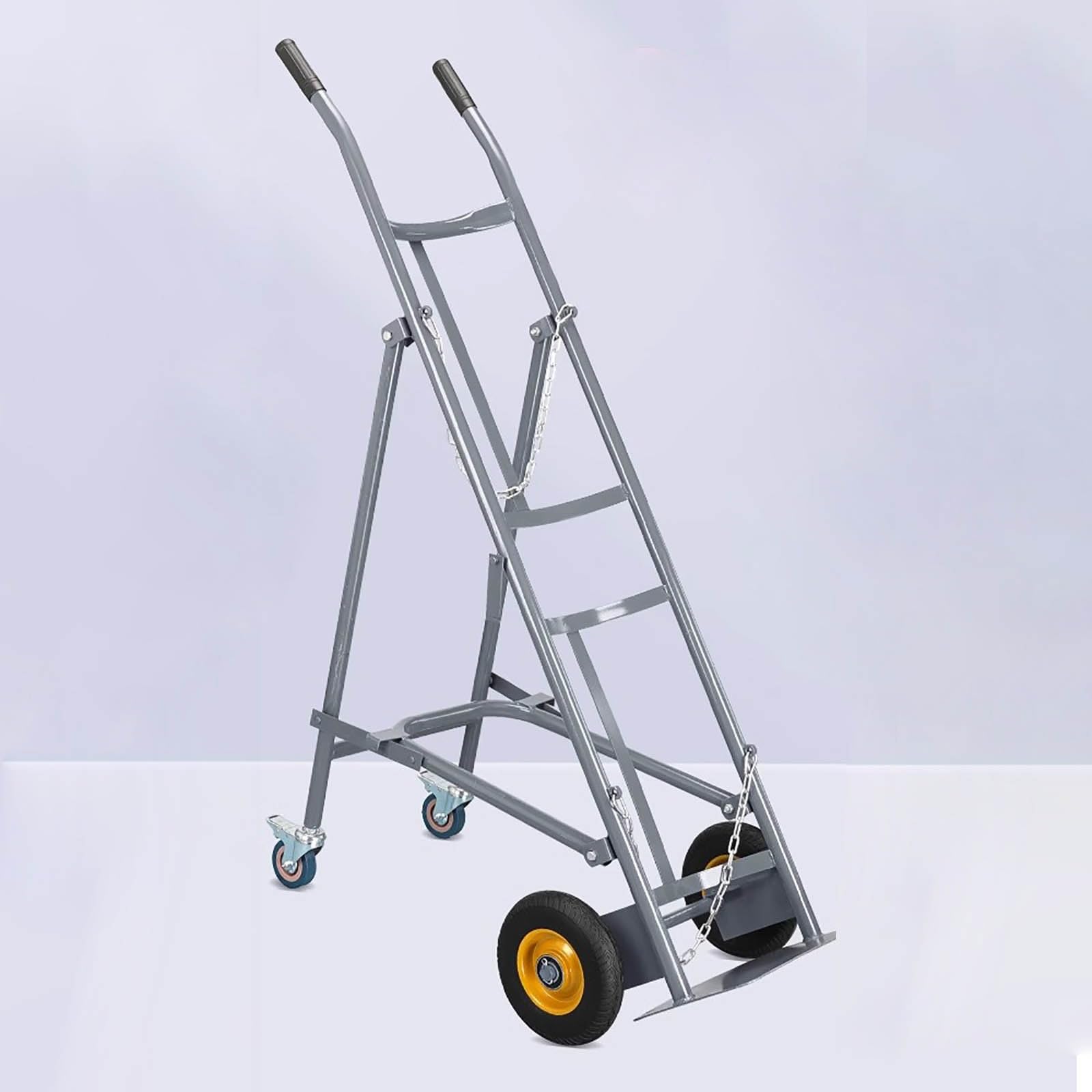 GTHTUHFD Gas Cylinder Rack, Portable Rolling Oxygen Tank Cart With Wheels - Heavy-Duty And Acetylene Trolley Cylinder Bracket For,Blue,Ligjt Grey