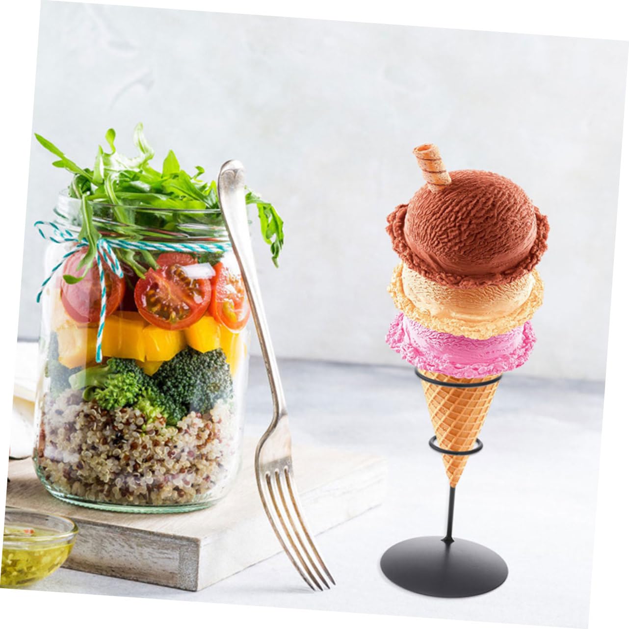 GRIRIW 6pcs Iron Art Ice Cone Stand for Desktop Cone Holder Ice Holder for Parties Bakery