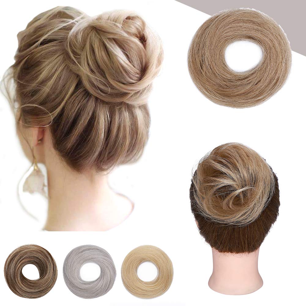 Hairro Hair Bun Hair Piece Human Hair Messy Bun Scrunchies Real Hair Updo