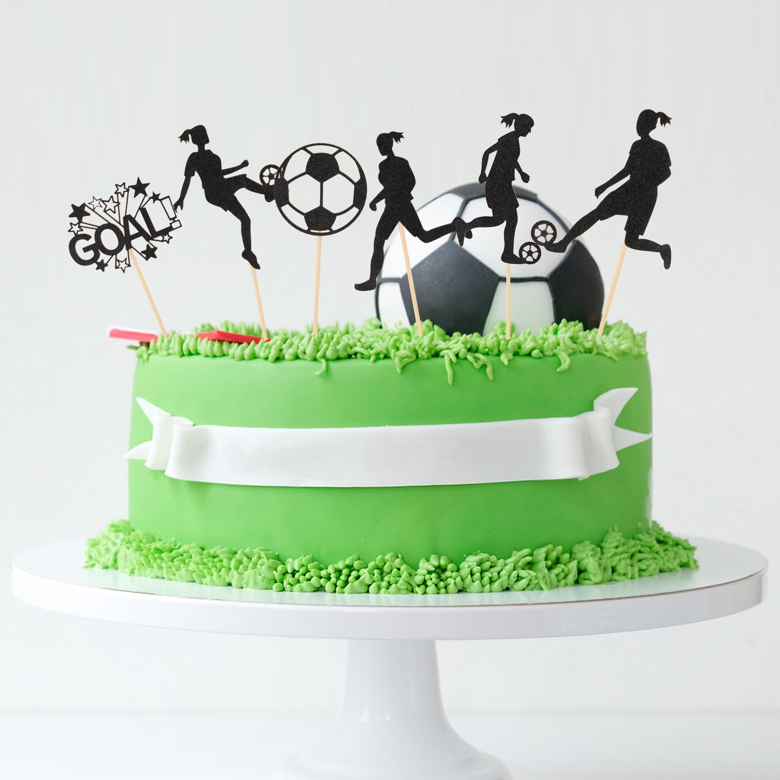 24 Toppers Per Cupcake A Tema Calcio - Decorazioni Glitter Per Torte Sportive Compleanni 1221573