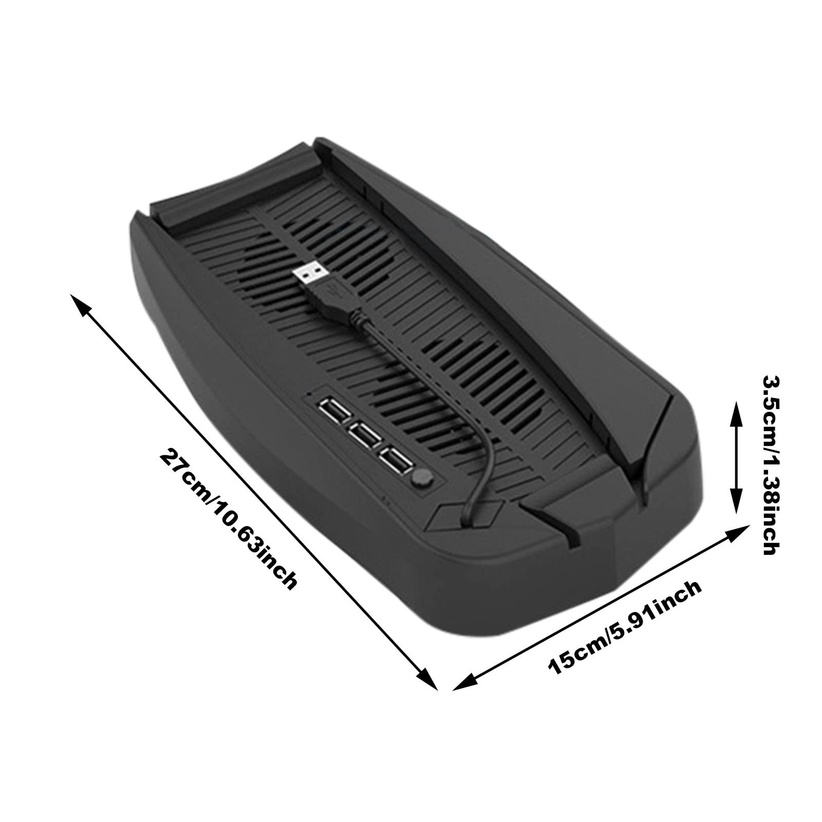 Soporte Vertical for PS5 con Ventilador y Cargador Doble for mandos, Base de estación for 5 Consolas PS5, Ventilador Ajustable de Velocidad UHD T0/1/1