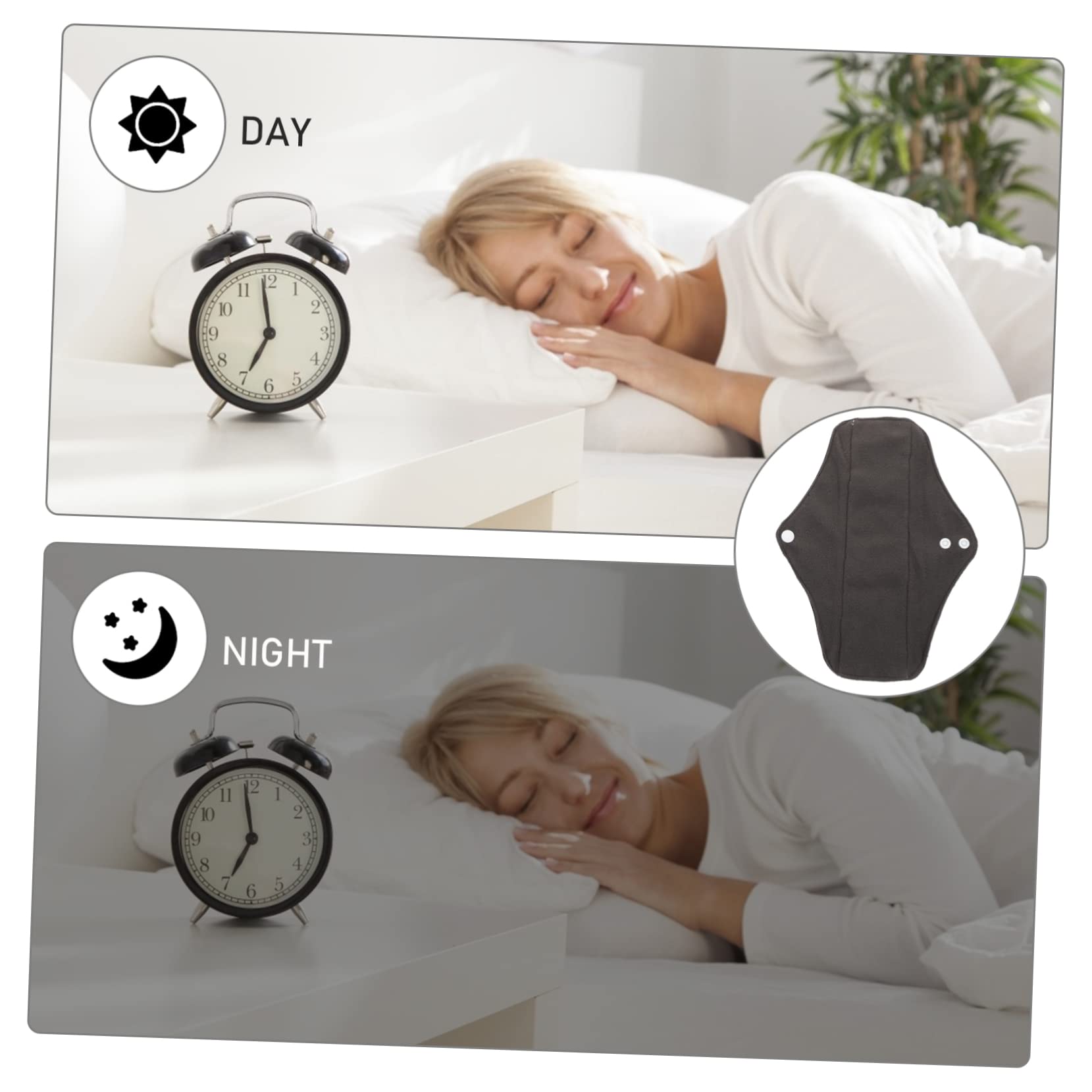 Toalla Menstrual Lavable Reutilizable Juego, Negro Mujeres