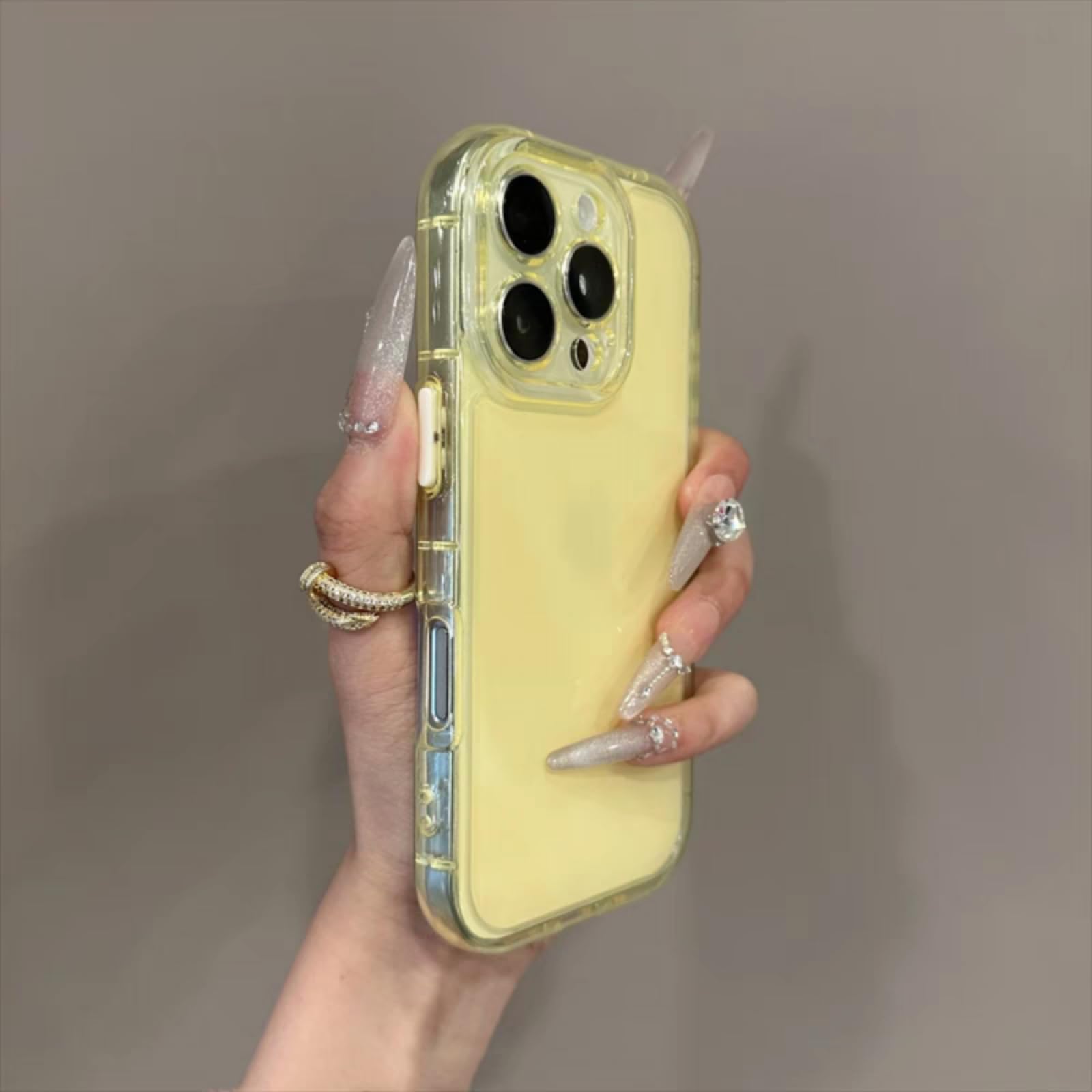 Coque souple iPhone 16 Pro transparente jaune avec protection objectif - 8
