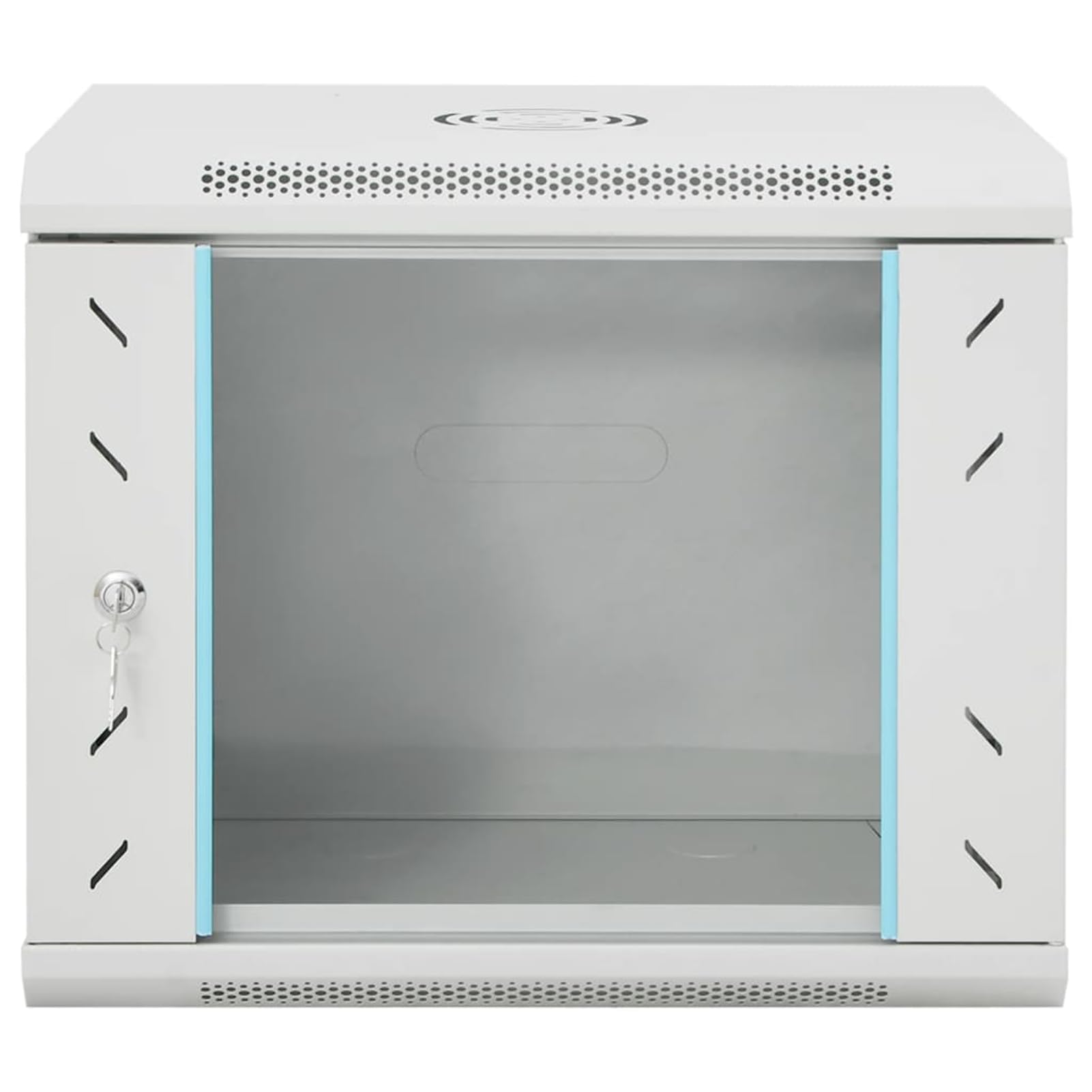9U Netzwerkschrank 19 Zoll Wandschrank, kaltgewalzter Stahl grau 53x40x45cm, für Netzwerk-Zubehör und Server 30261