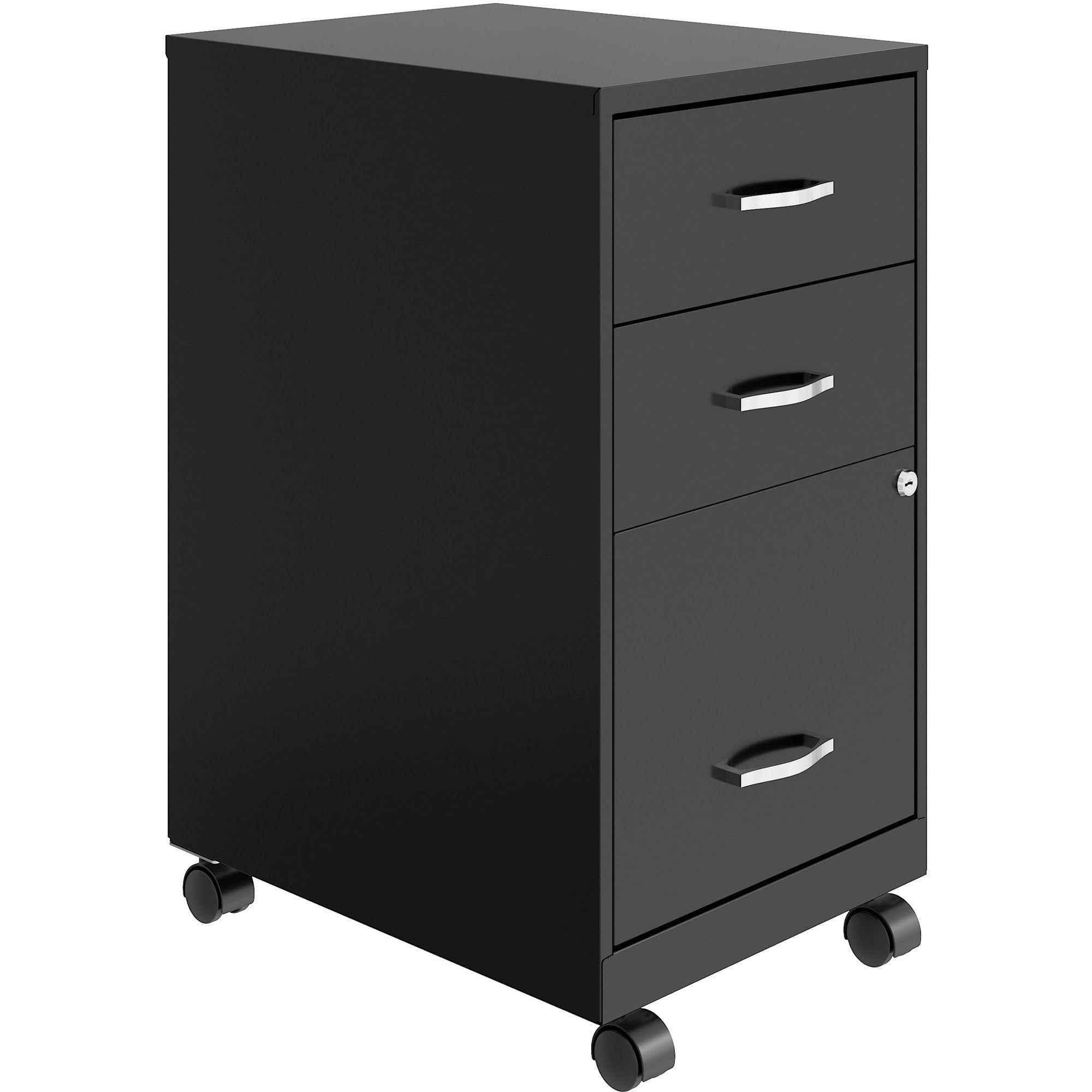 NuSparc Mobile 3 Drawer Locking Pedestal File Cabinet | Pre-Assembled Steel Construction | Perfect for Small and Home Office | Letter-Size | Assembled in USA