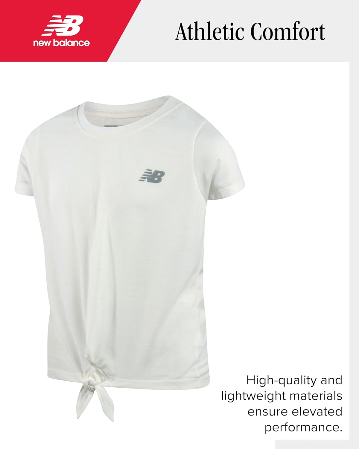 New Balance Active Girls Sweatpants Set - 2 Piece Short Sleeve Active T Shirt and Jogger Girls Pants with Pockets (7-16) Oatmeal Heather 7-8 image 3 of 7 B0D9YS8X7H