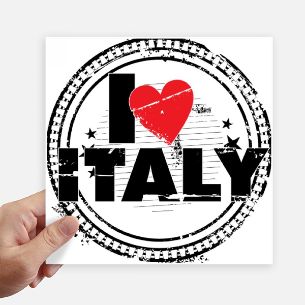 Sticker Italie J'aime l'Italie grand format carré 20 cm multicolore