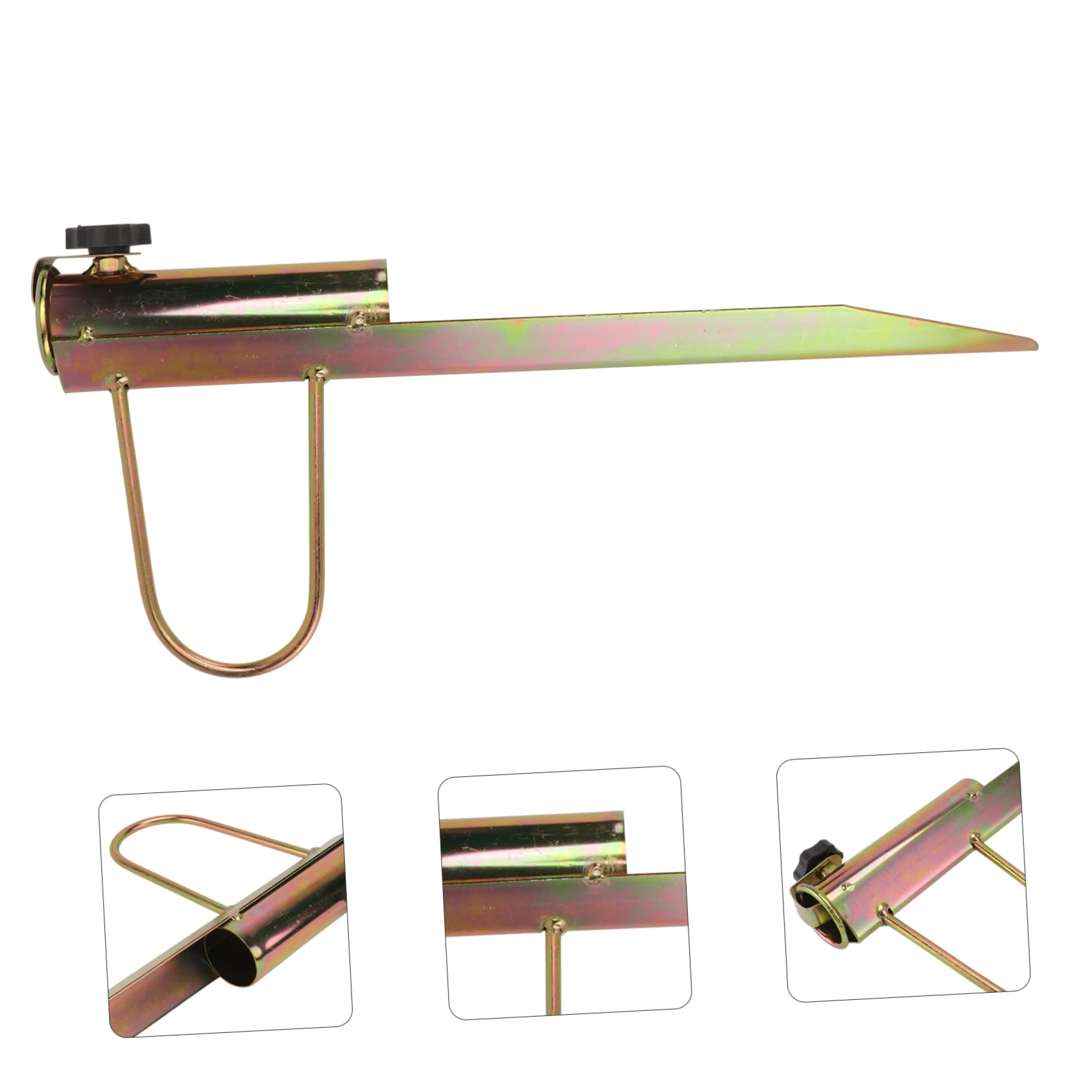 Gatuida Portaombrellone da Spiaggia in Ferro Resistente al Vento, Supporto Stabile per Ombrelloni Diametro 25-32mm, Base Robusta Color Oro per Esterni