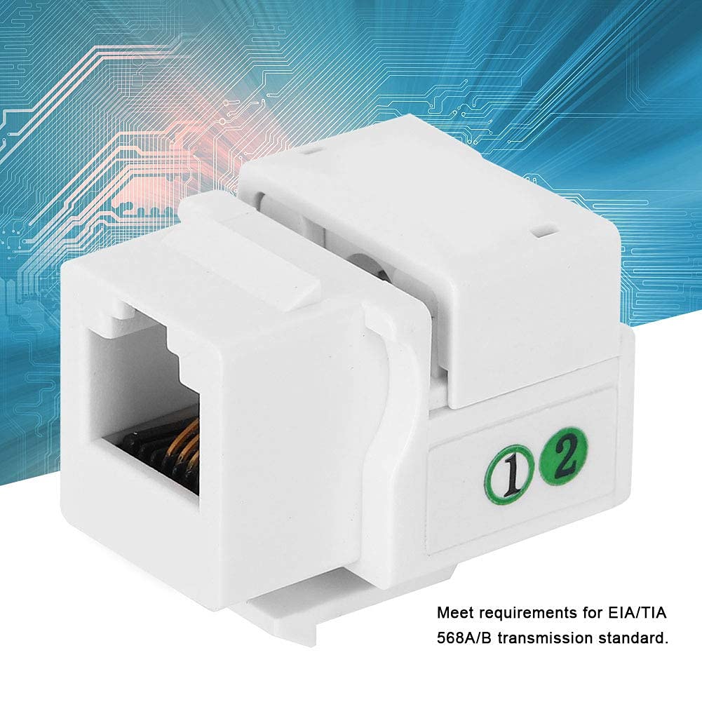 Keystone Rj11,Rj11 Keystone 5 Szt. Telefoniczny Moduł Głosowy, Akcesorium do Okablowania Sieciowego, Pojedynczy Port RJ11 Cat 3 z Osłoną Przeciwpyłową, Zintegrowany Moduł Sieciowy do Inżynierii Sieci