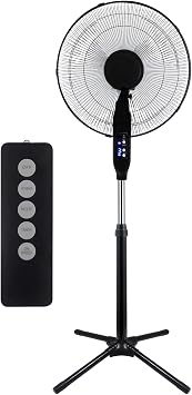 Craig TH6069, 16 Inch Oscillating Stand Fan with Remote Control, 90 Degree Oscillating Head, Adjustable Height and Tilt, Perfect for Bedroom, Office and any small to medium sized Room, NEW