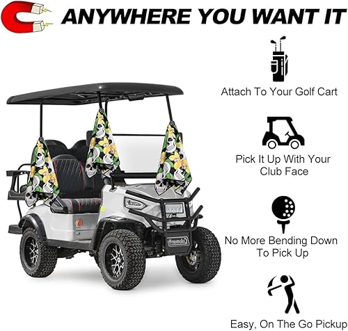 Miniatura 9 de Toalla de golf magnética, diseño de gofre de microfibra con clip, imán de fuerza industrial para un fuerte agarre a bolsas de golf, carritos y palos