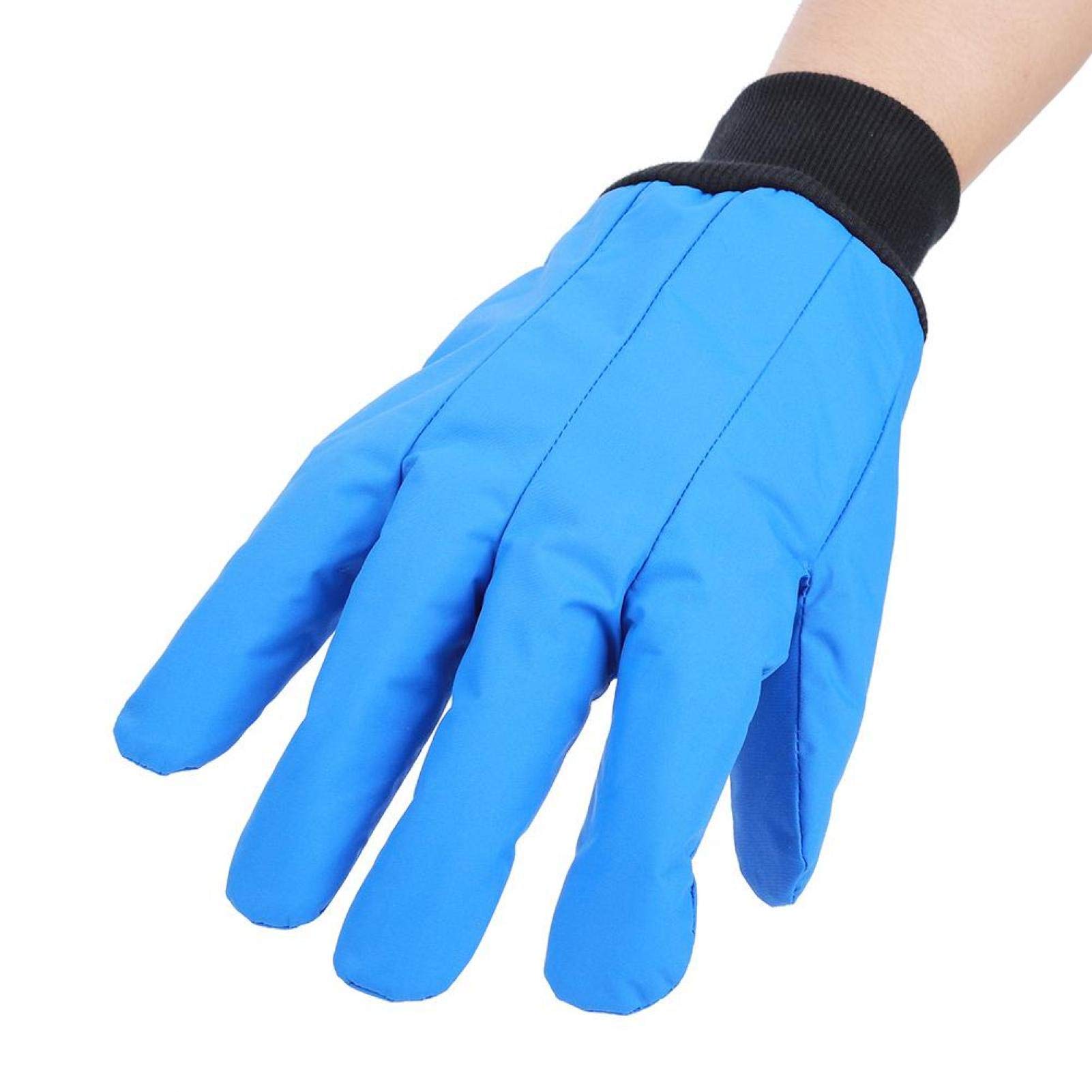 Guanti Criogenici di Protezione per Azoto Liquido e Ghiaccio Secco, Guanti Impermeabili e Traspiranti per Basse Temperature, DPI per Laboratorio, Industria e Celle Frigorifere, Blu