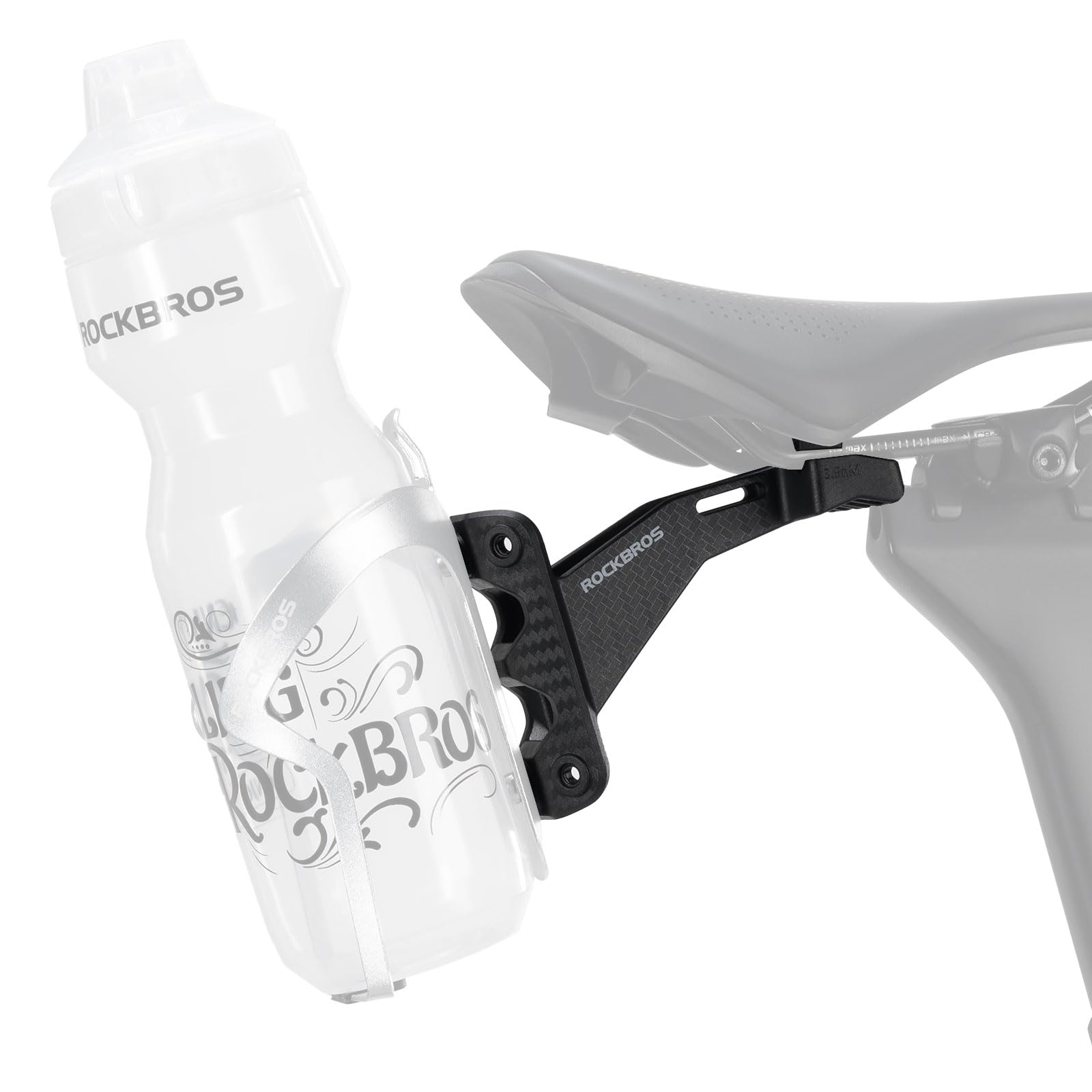 ROCKBROS Support Porte-Bidon pour Tige de Selle, Adaptateur Réglable pour 1 à 2 Bouteilles, Porte-Bidon Vélo Léger et Stable pour Vélo de Route et VTT, Noir