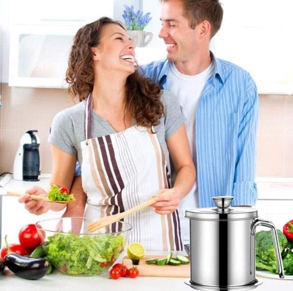 Olive Oil Dispenser Bottle for Kitchen， Oil Soy Milk Strainer Pot with Mesh Lid, Oil Storage Grease Keeper Can for Cooking Oil, Frying Oil Storage Tank, Seasoning Bottle