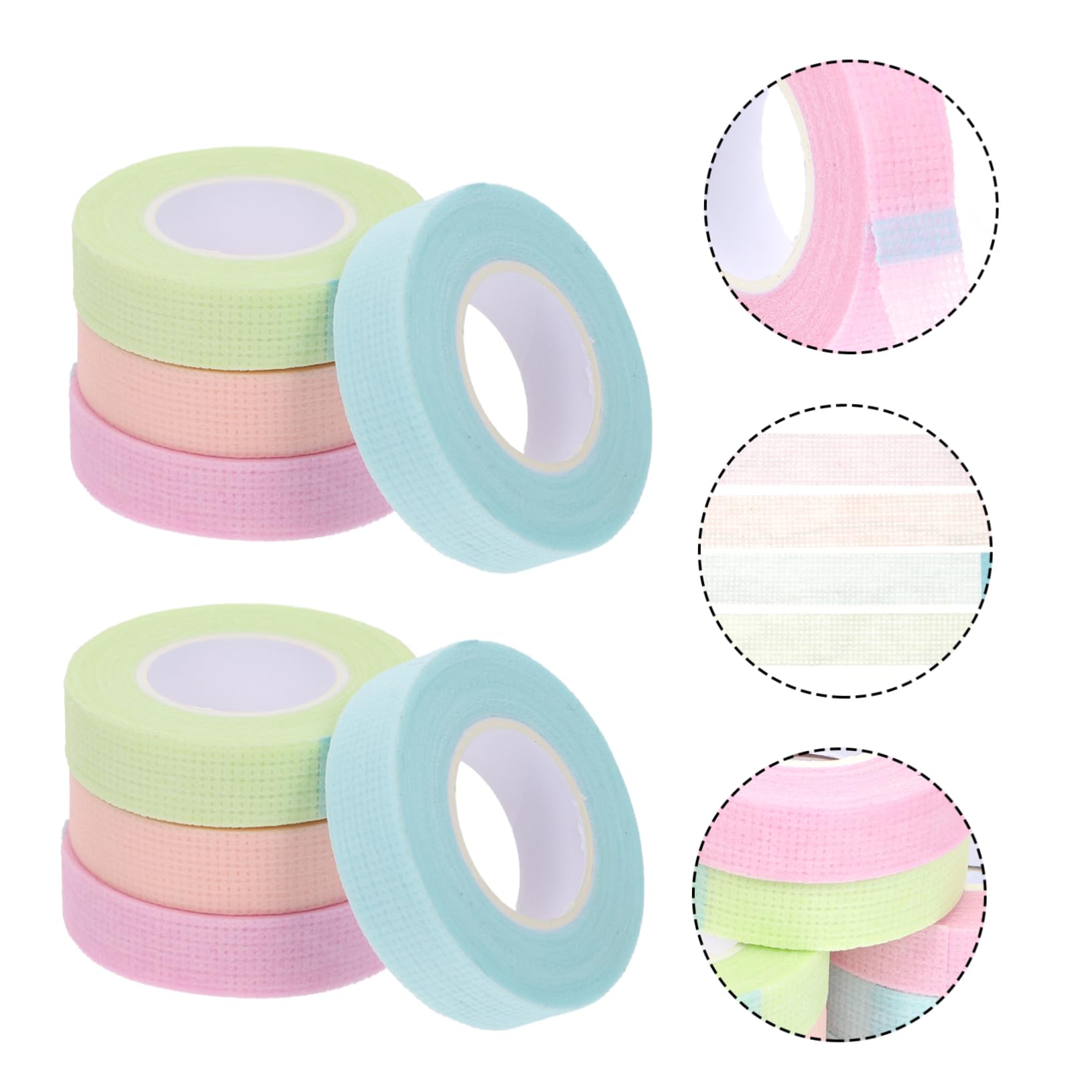 TOVINANNA Lash Extension Tapes 8 Rolls Non-woven Head Wraps for Eye Makeup Elastic Hair Bands