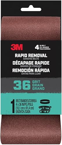3M Cinta de lijado de potencia de eliminación rápida 4x36, grano 36, 1paquete