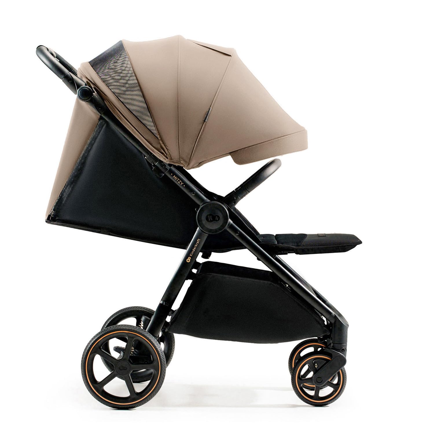 Kinderkraft MITZY Buggy fino a 22 kg, Passeggino Reclinabile, Carrozzina, Leggero, Facilmente Pieghevole, Schienale e Poggiapiedi Regolabili, Posizione Sdraiata, Ideale per I Viaggi, Beige