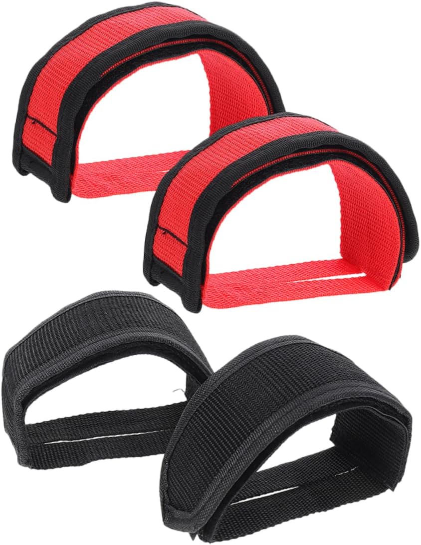 KICHOUSE 4Pcs Slipping Exercise Bike Pedal Straps Footrest Straps for Indoor Cycling and Options for Different Foot Types