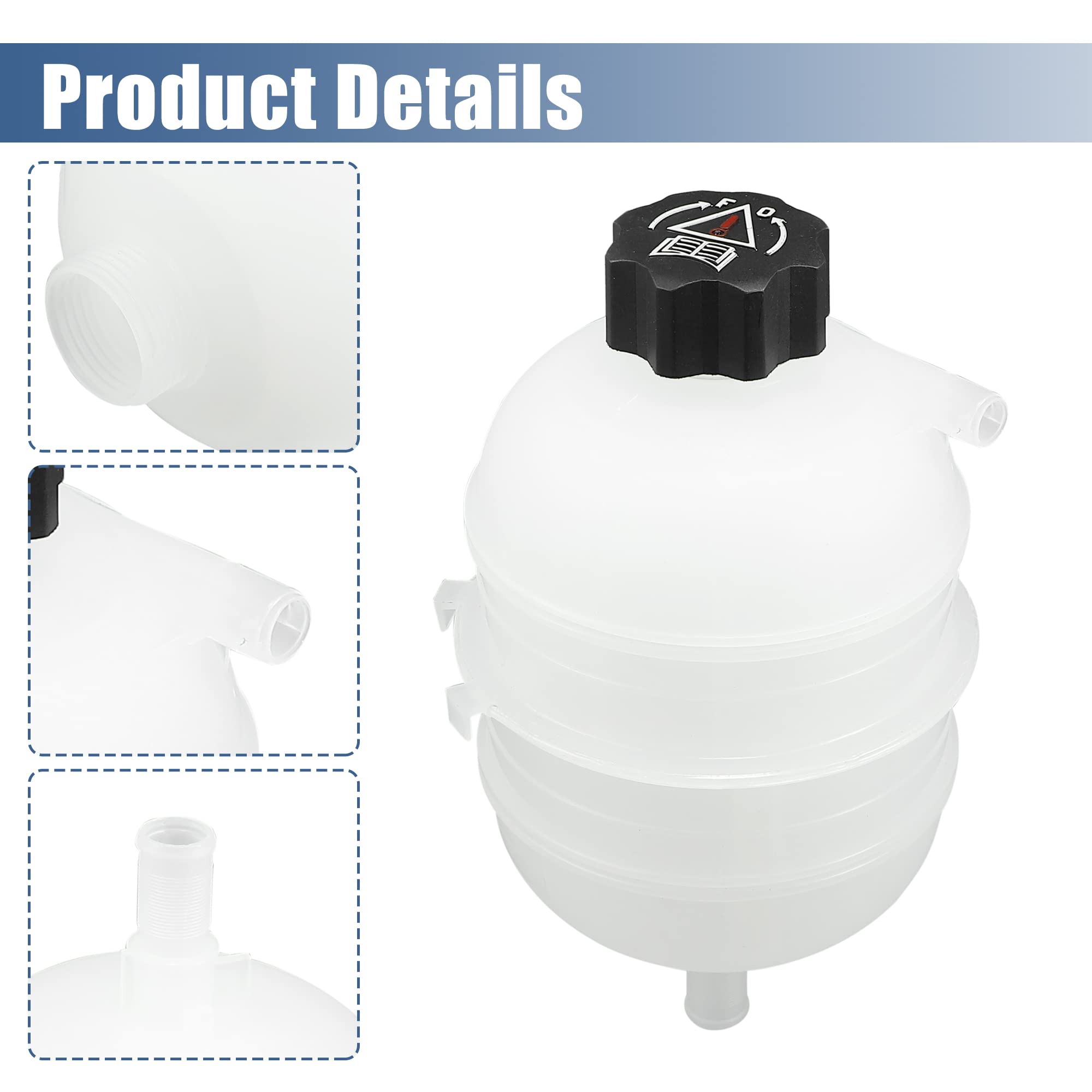 A ABSOPRO Serbatoio Refrigerante 1323.11 Per Peugeot 206 CC 2001-2008 | Materiale: Plastica; Colore: Bianco; Dim: 15x26.5cm; Foro: 3.6cm; Per Peugeot 206 Hatchback 1.4 1998-2012.