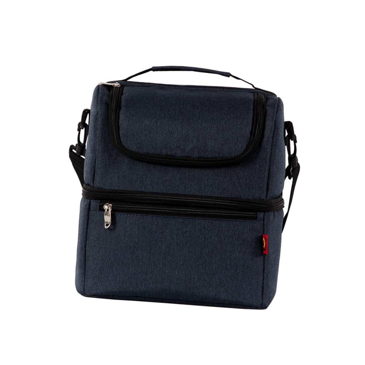 Garneck Borsa Termica Pranzo Doppio Oxford Blu Tracolla | Cerniere Robuste, Cuciture Rinforzate nei Punti di Stress, Design per Picnic e Campeggio