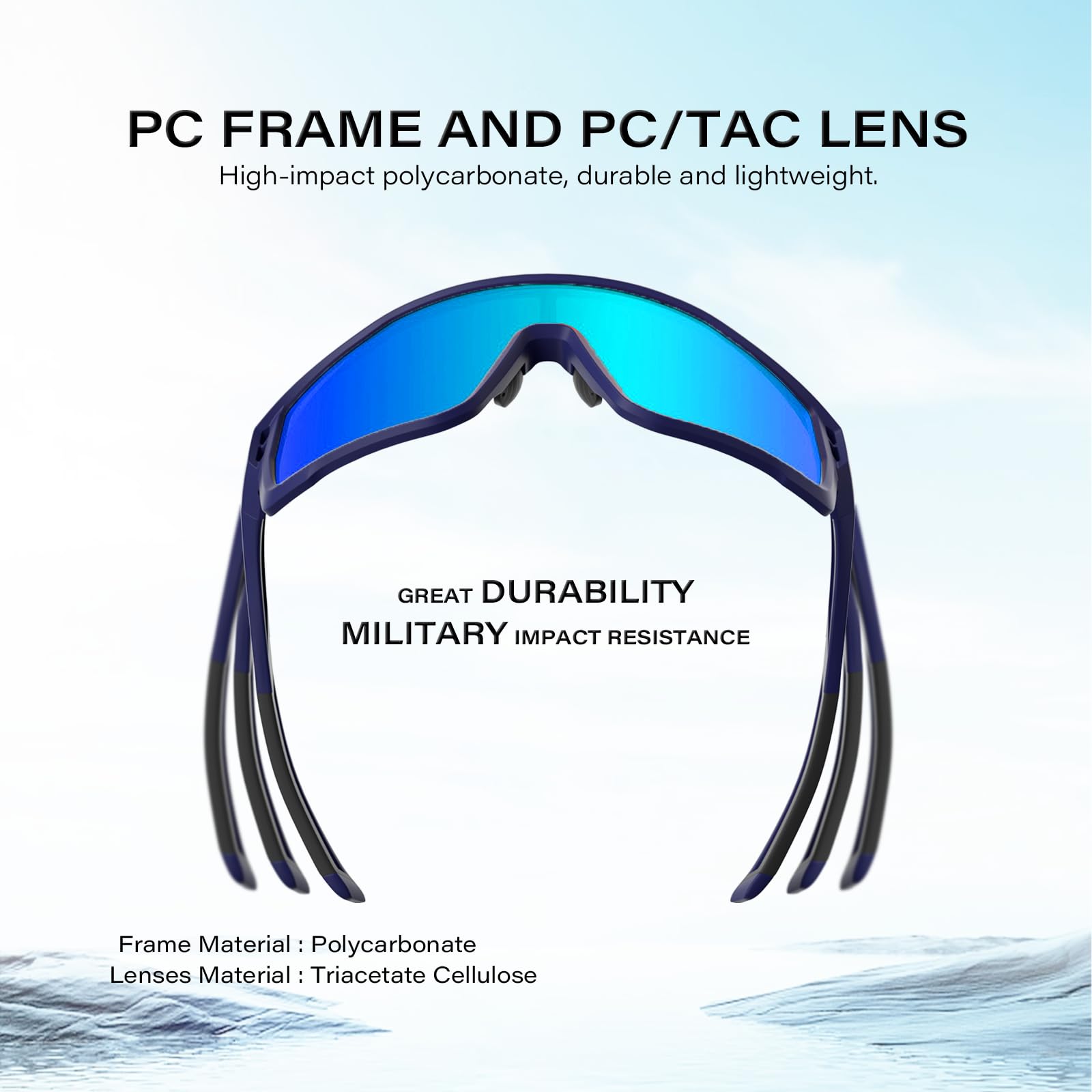 Gafas de sol deportivas polarizadas, protección UV400, espejo HD, gafas de ciclismo para hombres y mujeres, al aire libre, pesca, béisbol