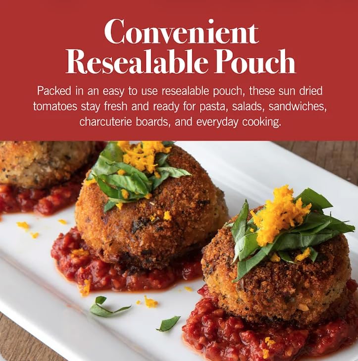 Image of Bella Sun Luci Sun Dried Tomatoes with Zesty Peppers Julienne Cut, Mediterranean Style Sun‑Ripened Tomatoes with Bold Spicy Pepper Flavor, Kosher, Vegan, Gluten‑Free, Premium Ingredient for Pasta, Salads & Sandwiches