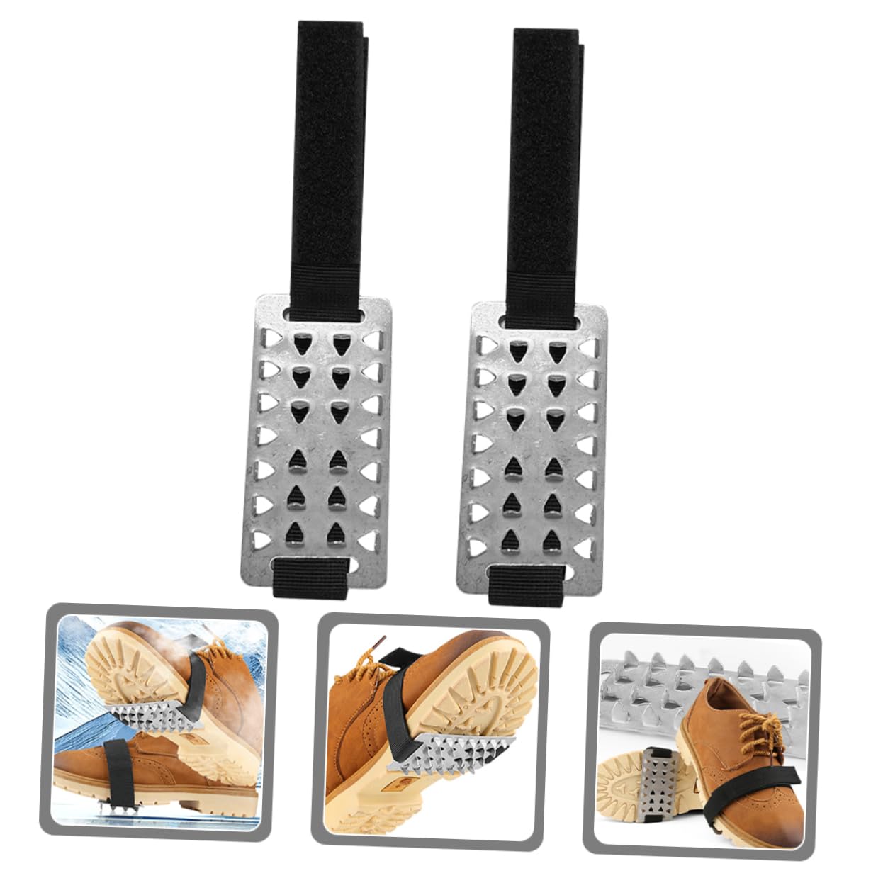 HEMOTON Ice Boot Spikes Non-Slip Ice Grippers for Shoes Mountaineering Crampon Spikes Practical Shoe Grippers