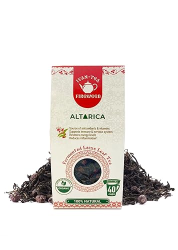 Miniatura 1 de Altarica Siberian Natural Wild Ivan Chai Fireweed Willowherb Fermentado Té de hojas sueltas largas sueltas y mezcla de escaramujos 50g 1.76oz