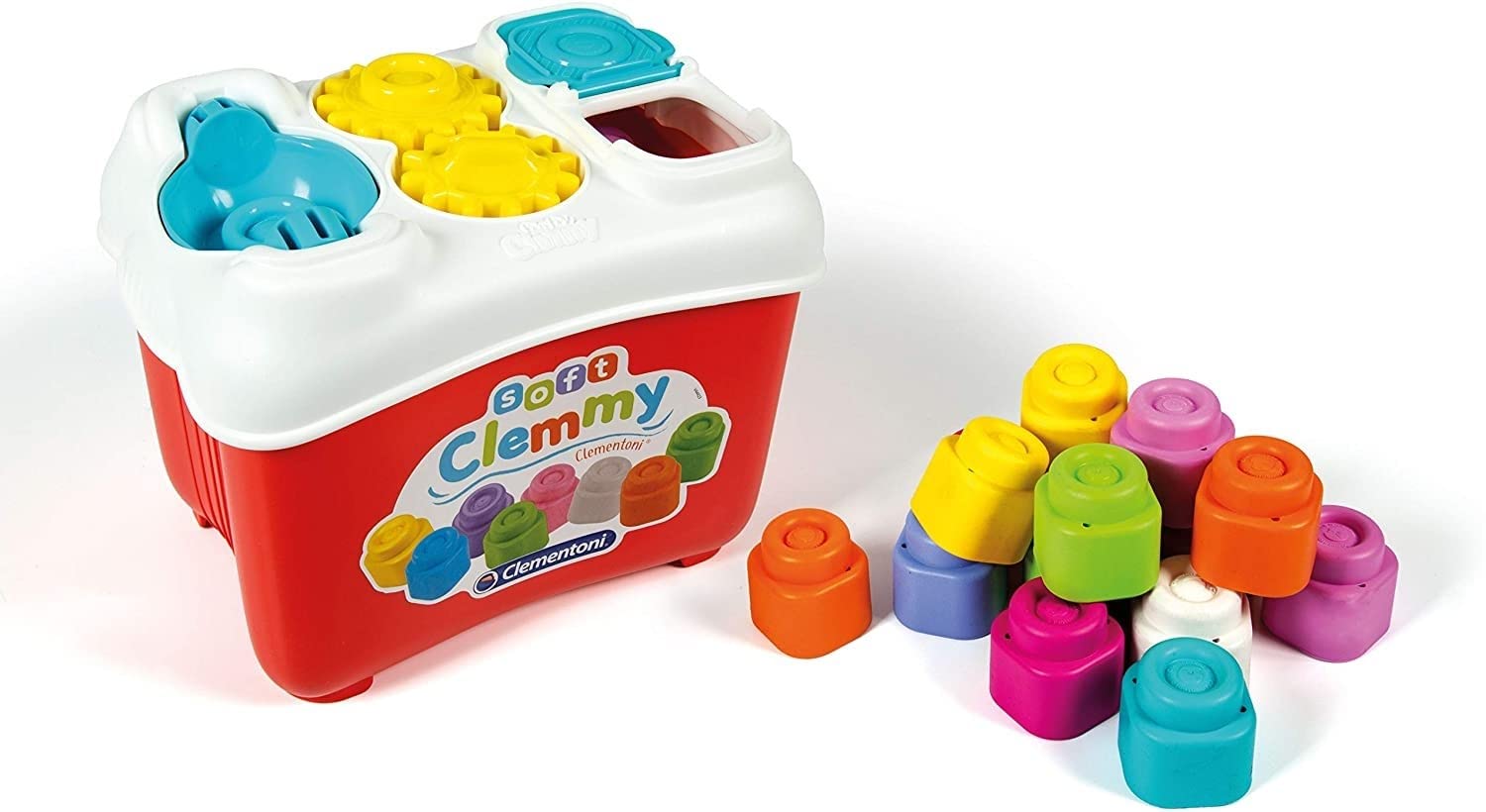 Clementoni 17171 Soft Clemmy Yumuşak Blok Bultak Kovası Oyuncak, Çok Renkli