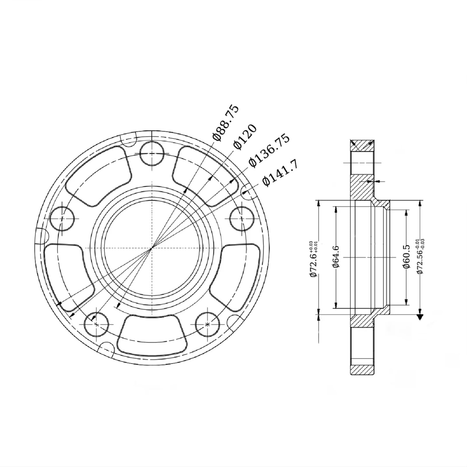 Compatibile Con BMW Serie E/F 12/15/20mm Adattatore Distanziale Ruota PCD 5x120 CB 72,56mm 5 Alette(12mm)