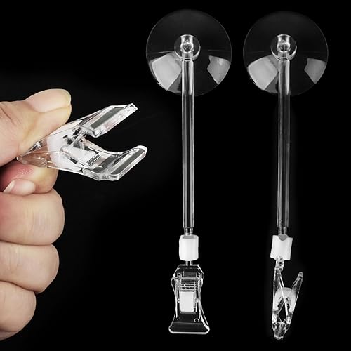 6 Pack Aquarium Suction Cups with Clips - Fish Tank Accessories - Veggie Clips & Air Pump Accessories