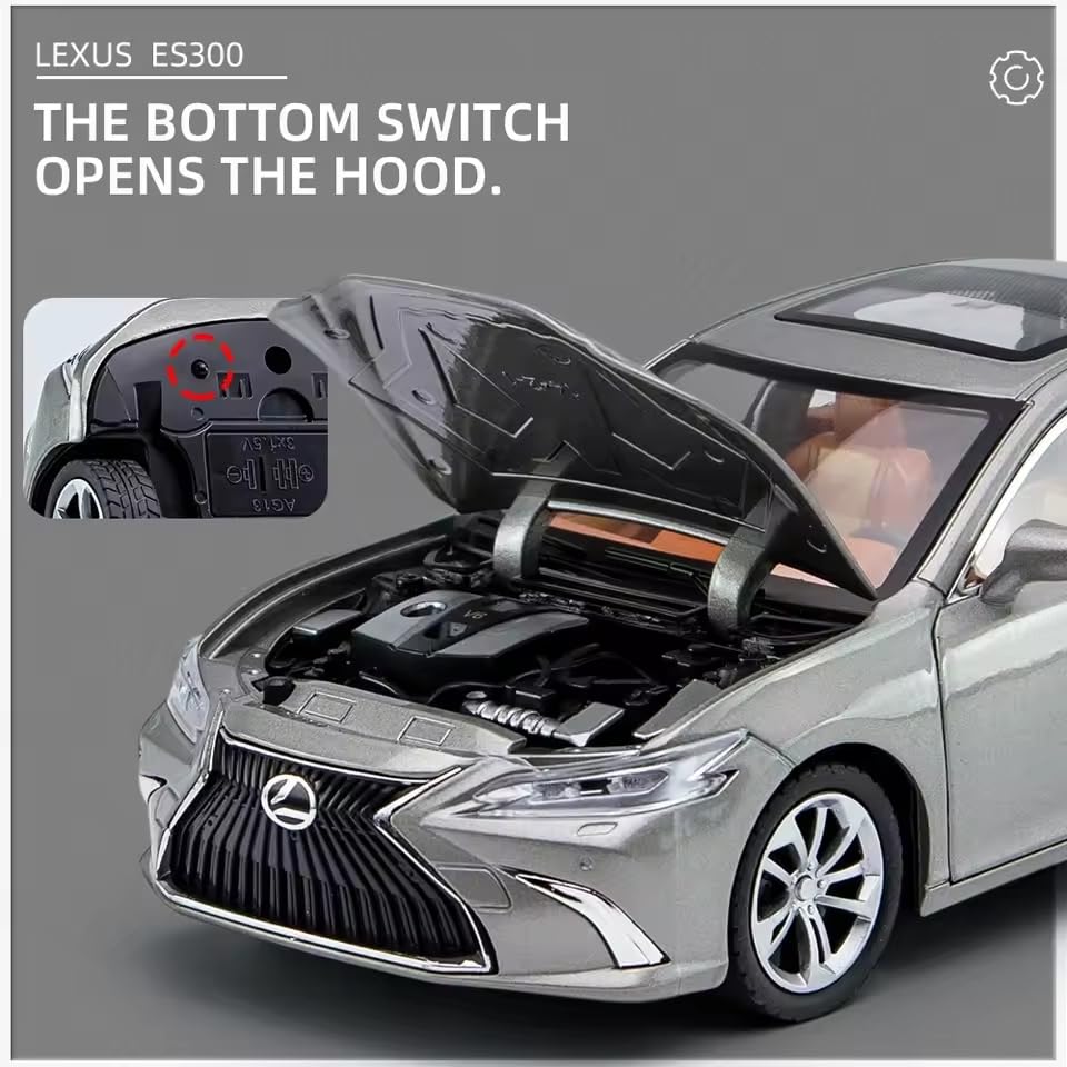 Image of Alokik Enterprise Lexus ES300 Alloy 1:24 Scale Model Die-Cast Metal Car Scale Model Pull-Back Toy Car with Light & Sound Best Gifts Toys Kids【Color As Per Stock】