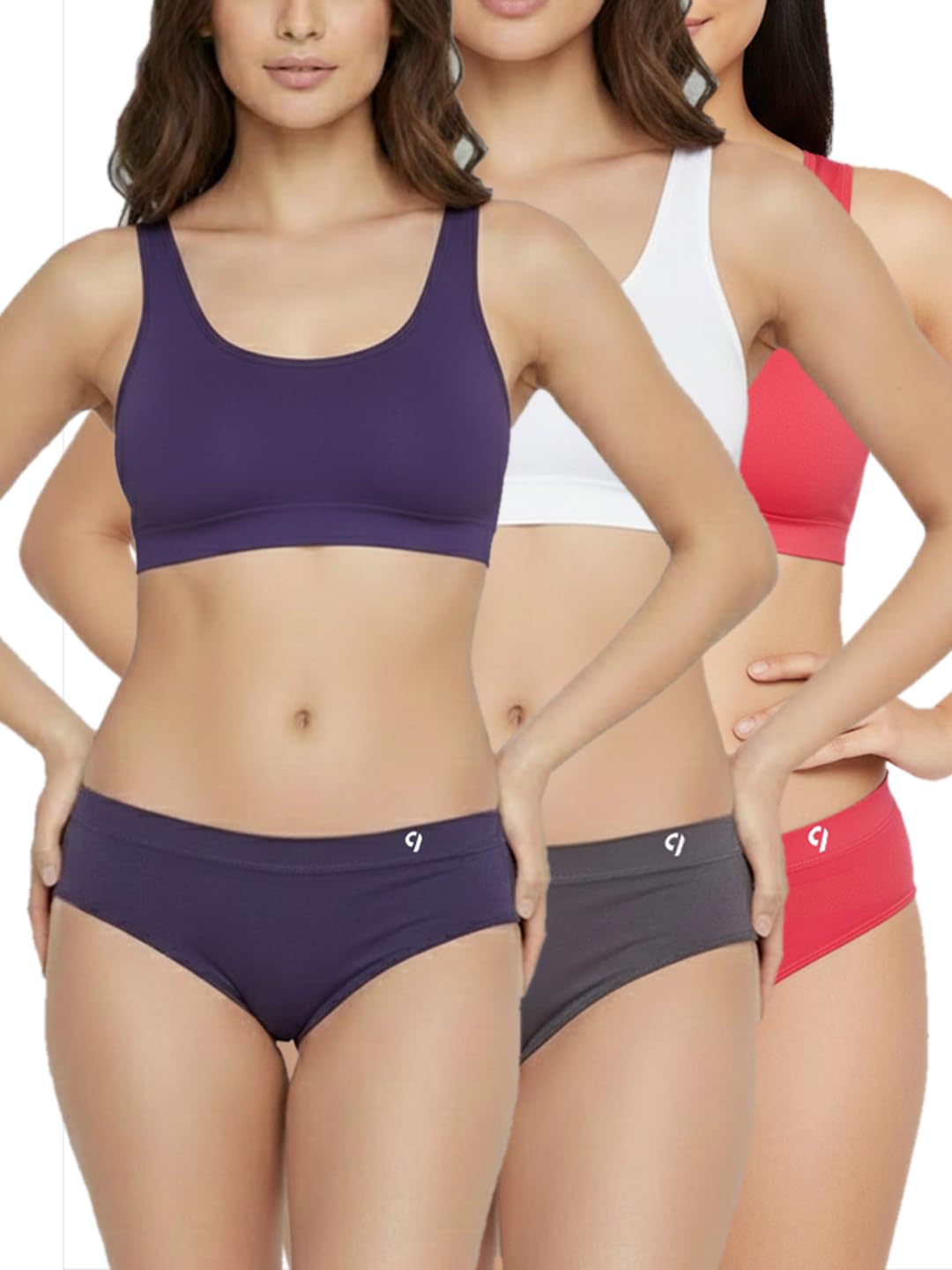 c9 airwear Pack of 3 Women’s Seamless Bikini 4-Way Stretch & Moisture-Wicking Fabric Multicolour-picture-18