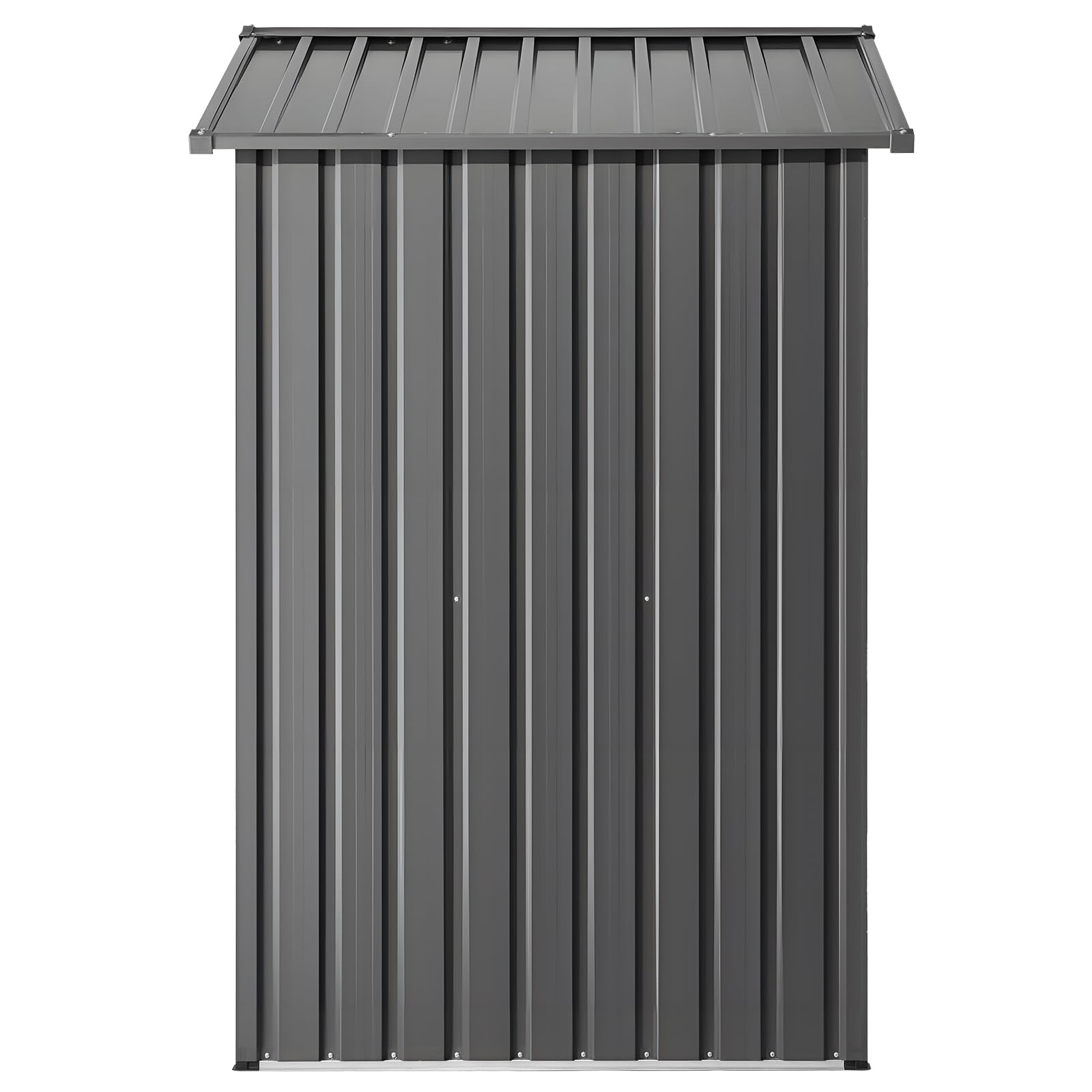 VEVOR Domek ogrodowy z metalu 186 x 121 cm, domek ogrodowy na zewnątrz, zamykane drzwi, szopa ogrodowa ze spiczastym dachem, do organizacji narzędzi, rowerów, szarych