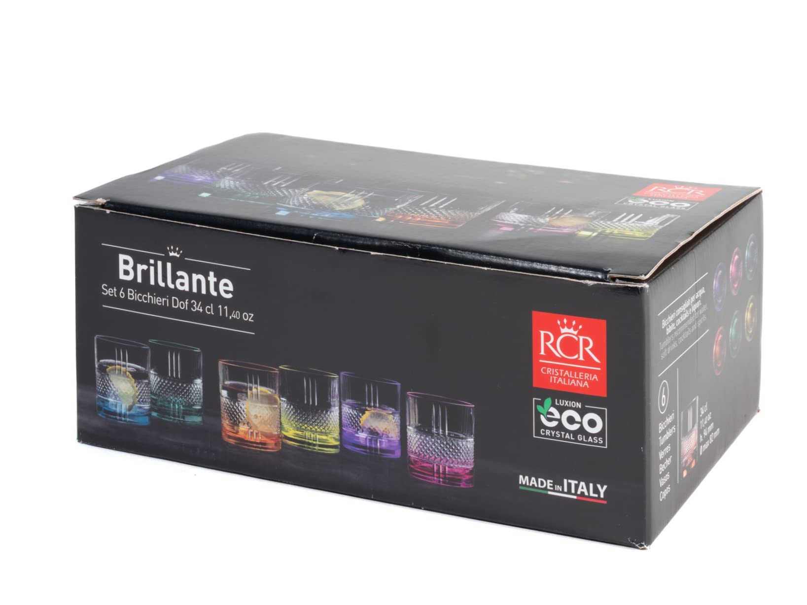 RCR Brillante Set 6 Gläser aus farbigem Glas cl34, 1453634