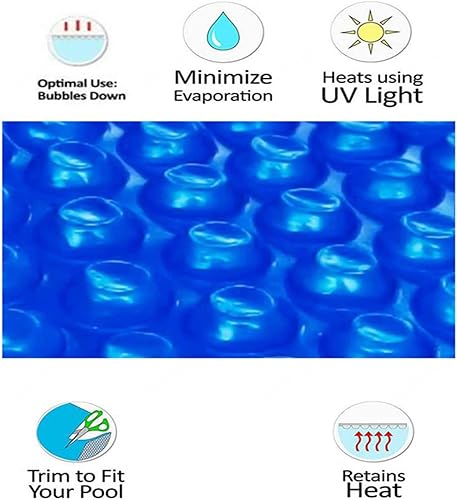 Miniatura 2 de Calentadores de piscina para piscinas sobre el suelo, cubierta solar rectangular de 8.6 x 5.3 pies, mantiene fuera las hojas, los desechos, la
