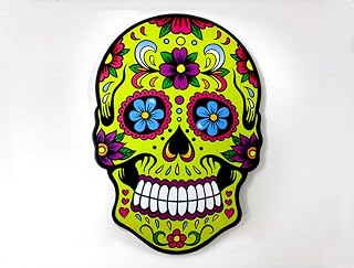 Big Light Green Sugar Skull - Day of the Dead -Dia de Los Muertos - Calavera - Wall Clock - Wall Deco
