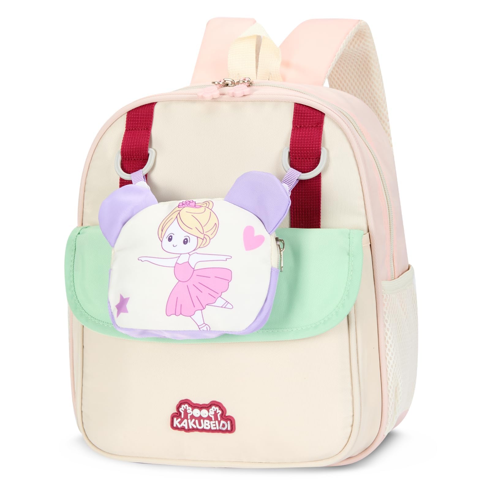 PROTAURI Kindergartenrucksack Mädchen, Kita Rucksack mit Brustgurt und Münztaschen, Rucksack Kinder Mini-Tier-Cartoon Wasserabweisend und Leicht, 2-6 Jahre, kleines Mädchen-Design